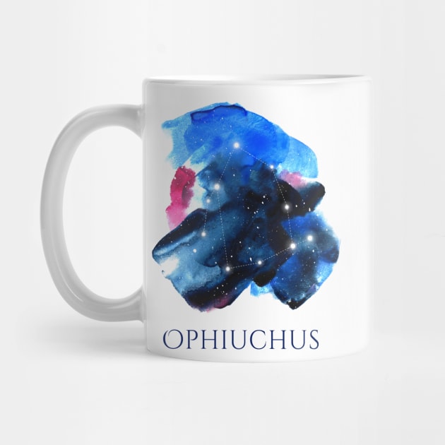 Ophiuchus New Zodiac Sign - Watercolor Star Constellation by marufemia